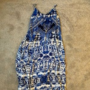 Maxi dress from Express, size S, blue and white floral pattern